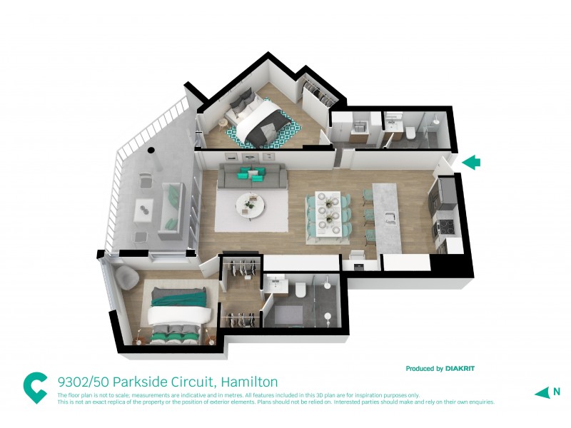 9302/50 Parkside Circuit, Hamilton QLD 4007 Floorplan