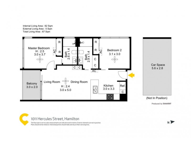1011/35 Hercules Street, Hamilton QLD 4007 Floorplan