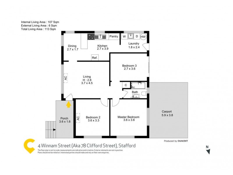 4 Winnam Street (Aka 78 Clifford Street), Stafford QLD 4053 Floorplan