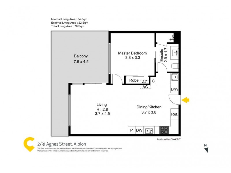 2/31 Agnes Street, Albion QLD 4010 Floorplan