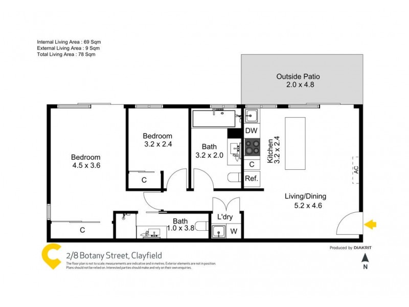 2/8 Botany Street, Clayfield QLD 4011 Floorplan