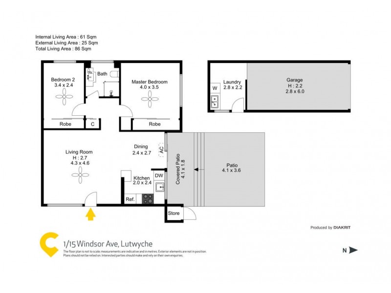 1/15 Windsor Avenue, Lutwyche QLD 4030 Floorplan