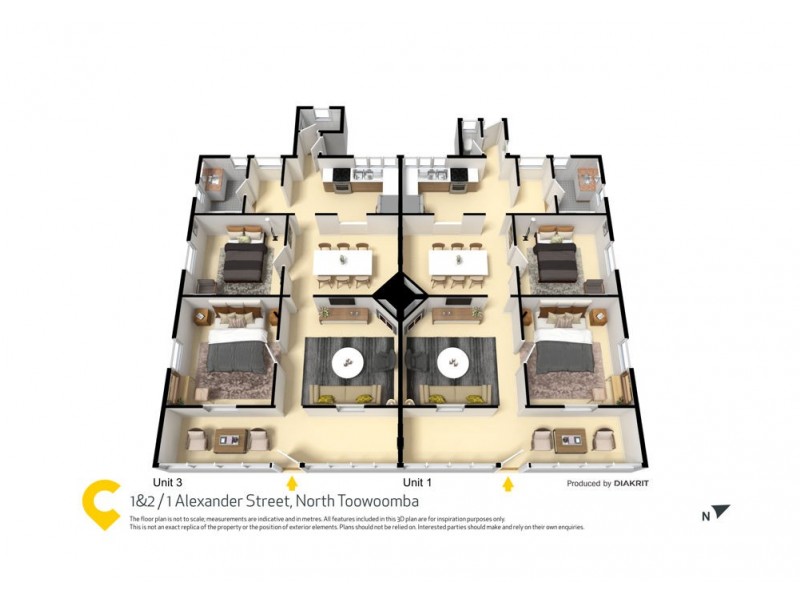 1&2/1 Alexander Street, North Toowoomba QLD 4350 Floorplan