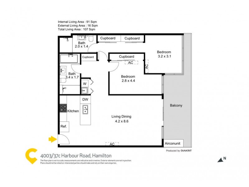 4003/37c Harbour Road, Hamilton QLD 4007 Floorplan