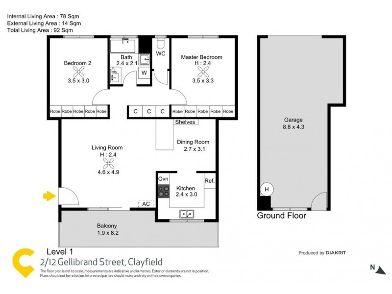 2/12 Gellibrand Street, Clayfield QLD 4011 Floorplan