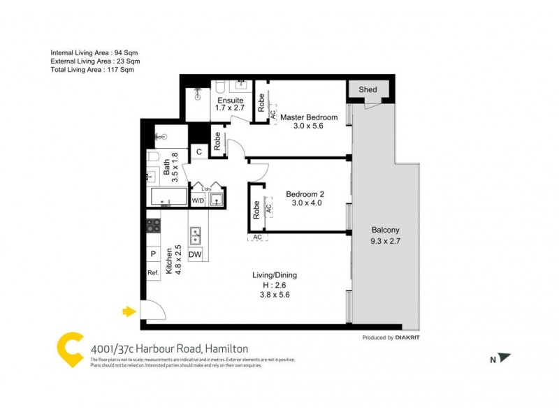4001/37c Harbour Road, Hamilton QLD 4007 Floorplan