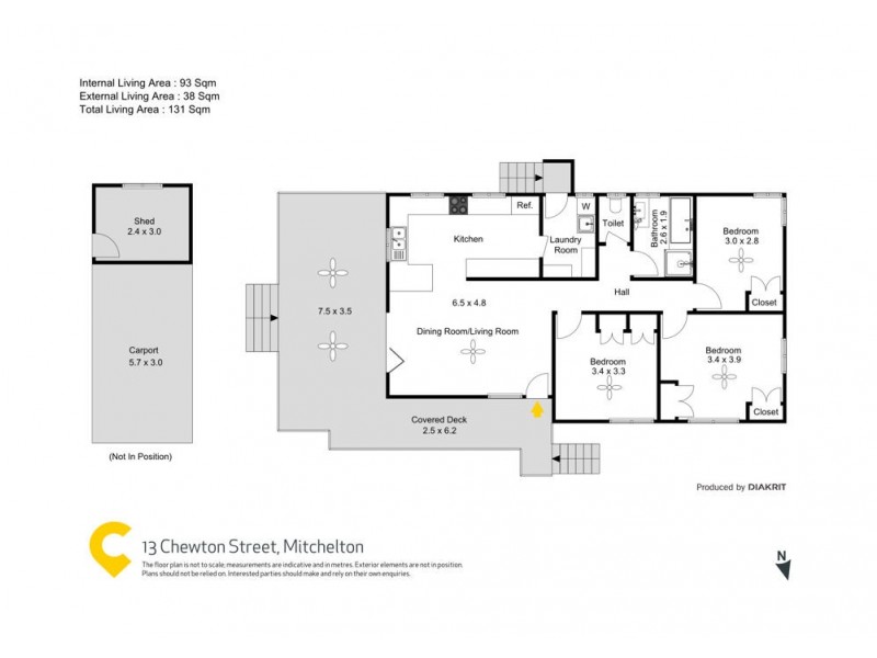 13 Chewton Street, Mitchelton QLD 4053 Floorplan