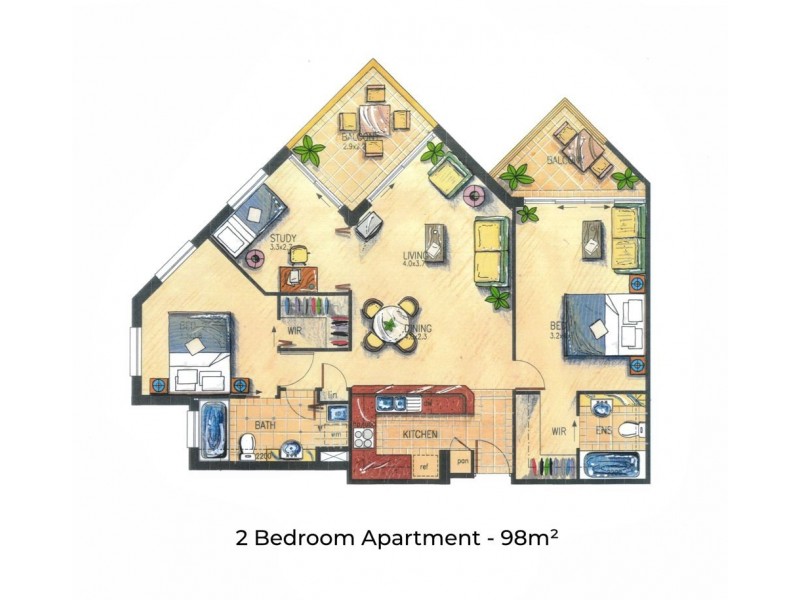 507/220 Melbourne Street, West End QLD 4101 Floorplan