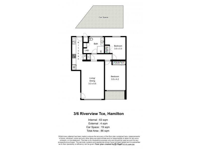 3/6 Riverview Terrace, Hamilton QLD 4007 Floorplan