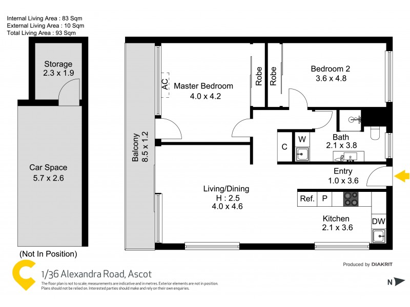 1/36 Alexandra Road, Ascot QLD 4007 Floorplan