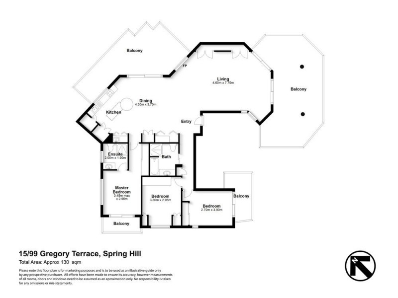 15/99 Gregory Terrace, Spring Hill QLD 4000 Floorplan