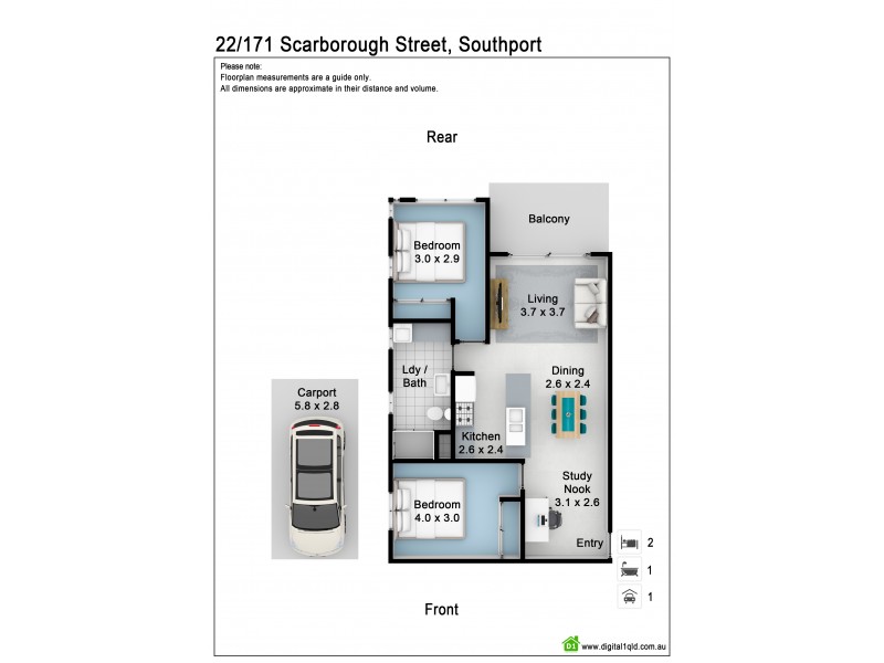 22/171 Scarborough Street, Southport QLD 4215 Floorplan