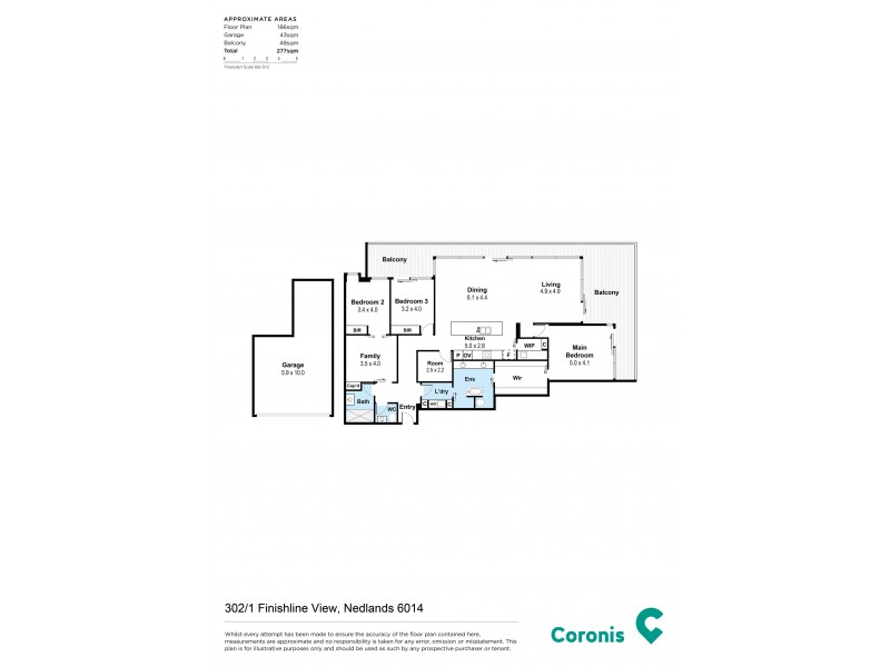 302/1 Finishline View, Floreat WA 6014 Floorplan