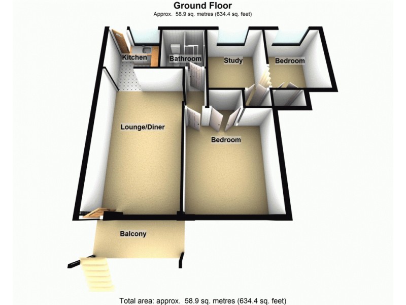 2/36 Beatrice Street, Bardon QLD 4065 Floorplan