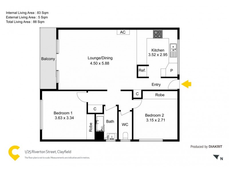 1/25 Riverton Street, Clayfield QLD 4011 Floorplan