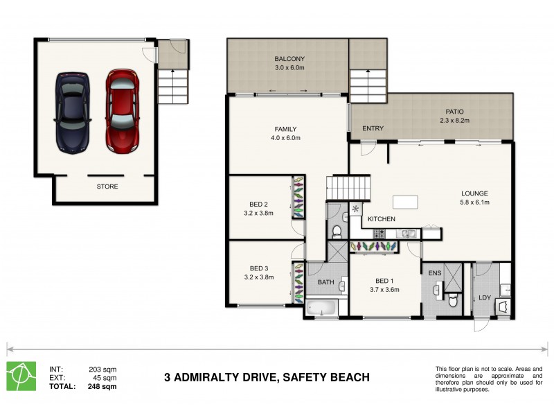 3 Admiralty Drive, Safety Beach NSW 2456 Floorplan