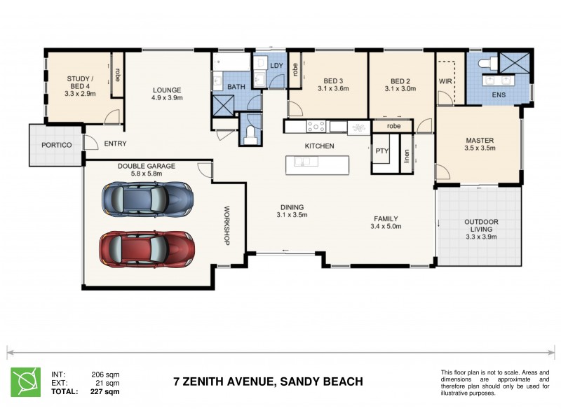 7 Zenith Avenue, Sandy Beach NSW 2456 Floorplan