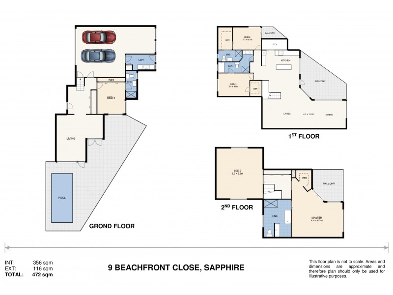 9 Beachfront Close, Sapphire Beach NSW 2450 Floorplan