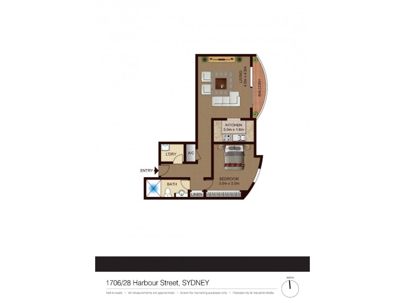 1706/28 Harbour Street, Sydney NSW 2000 Floorplan