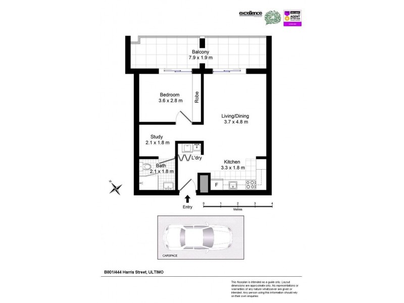 B801/444 Harris Street, Ultimo NSW 2007 Floorplan