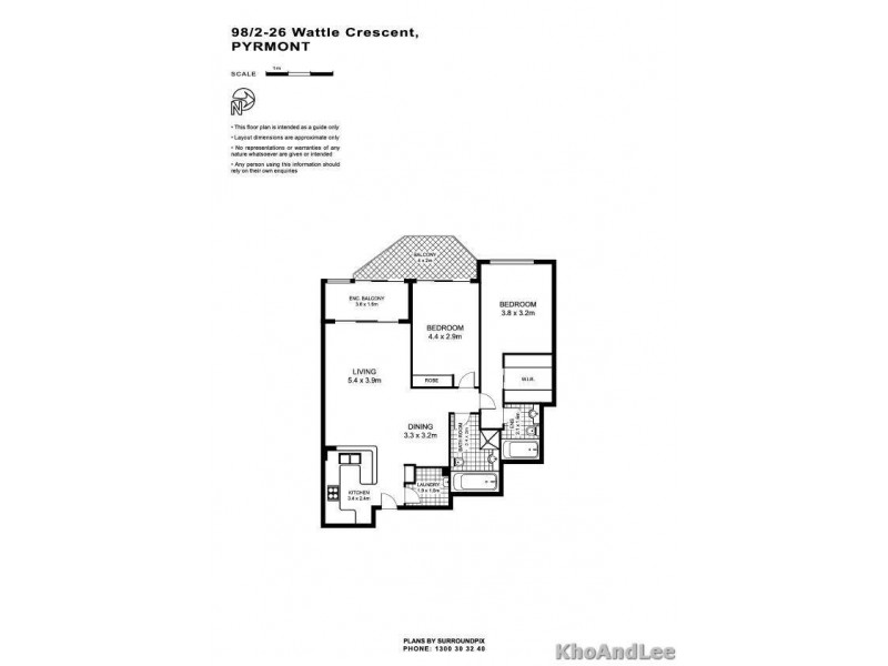 98/2-26 Wattle Crescent, Pyrmont NSW 2009 Floorplan