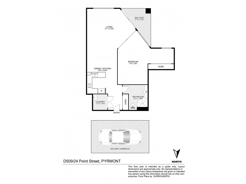 D509/26 Point Street, Pyrmont NSW 2009 Floorplan