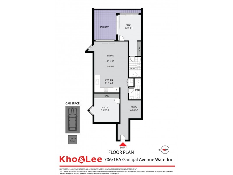 706/16A Gadigal Avenue, Waterloo NSW 2017 Floorplan