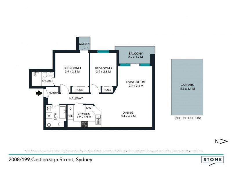 2008/197 Castlereagh Street, Sydney NSW 2000 Floorplan