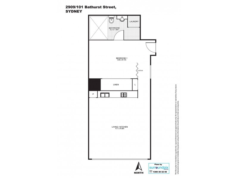 2909/101 Bathurst Street, Sydney NSW 2000 Floorplan
