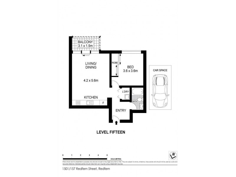 1501/157 Redfern Street, Redfern NSW 2016 Floorplan