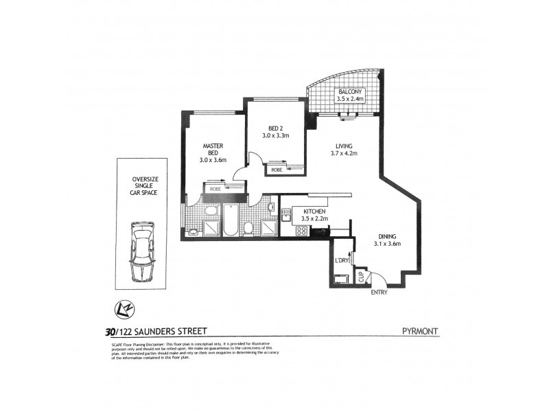 30/122 Saunders Street, Pyrmont NSW 2009 Floorplan