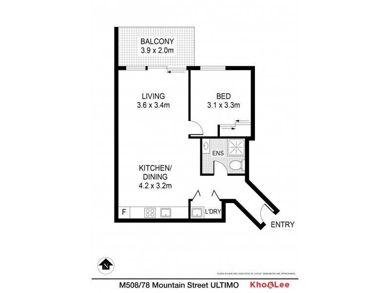 M508/70-78  Mountain Street, Ultimo NSW 2007 Floorplan