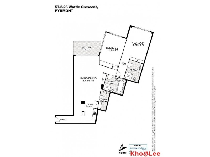 57/2-26 Wattle Crescent, Pyrmont NSW 2009 Floorplan