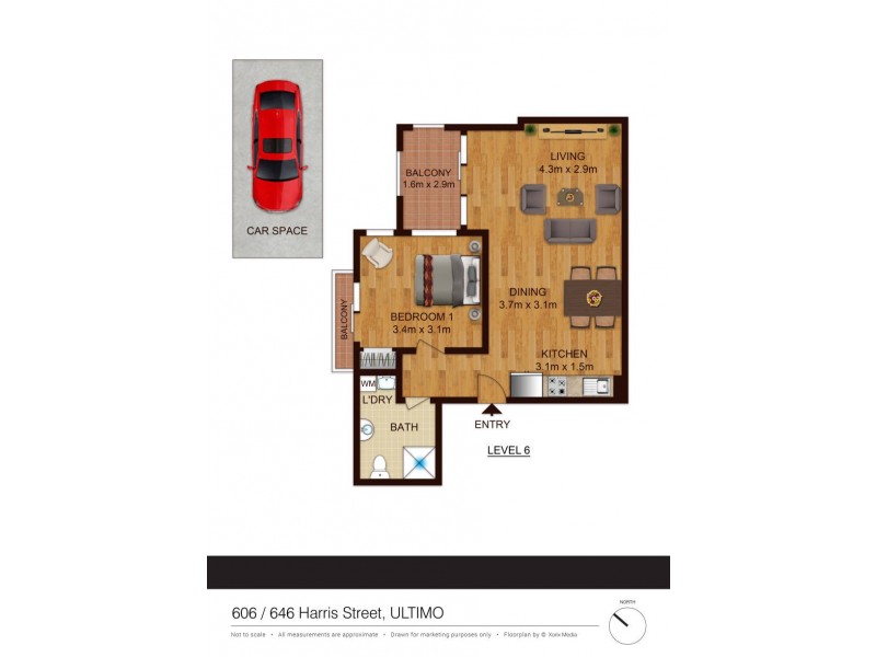 606/646 Harris Street, Ultimo NSW 2007 Floorplan
