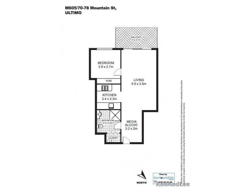 M605/78 Mountain Street, Ultimo NSW 2007 Floorplan