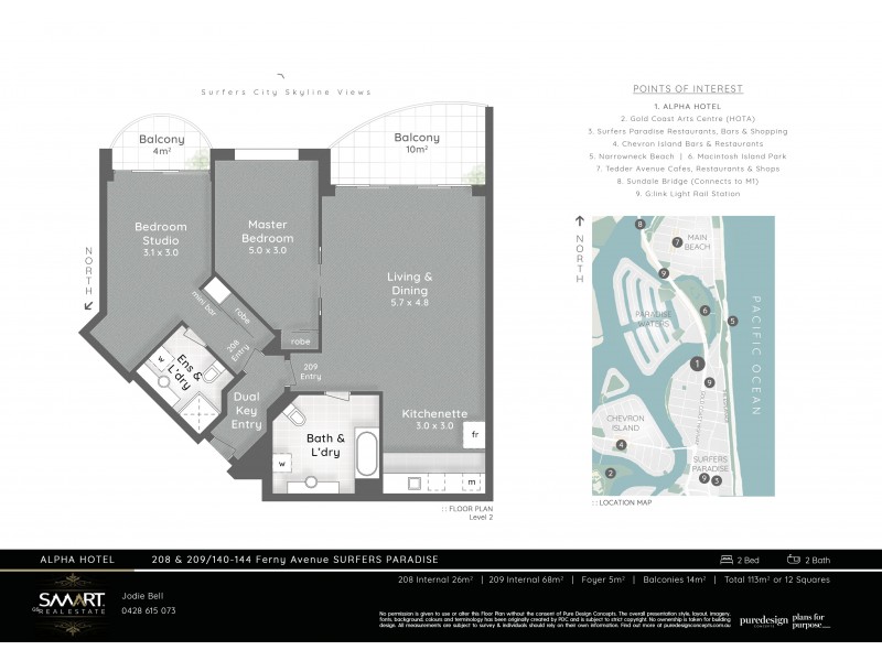 23/140 Ferny Avenue, Surfers Paradise QLD 4217 Floorplan