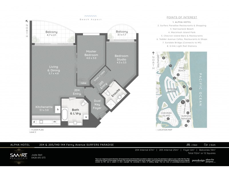 21/140 Ferny Avenue, Surfers Paradise QLD 4217 Floorplan