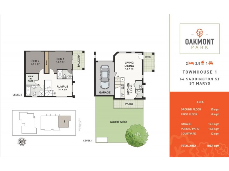 1/64 Saddington Street, St Marys NSW 2760 Floorplan