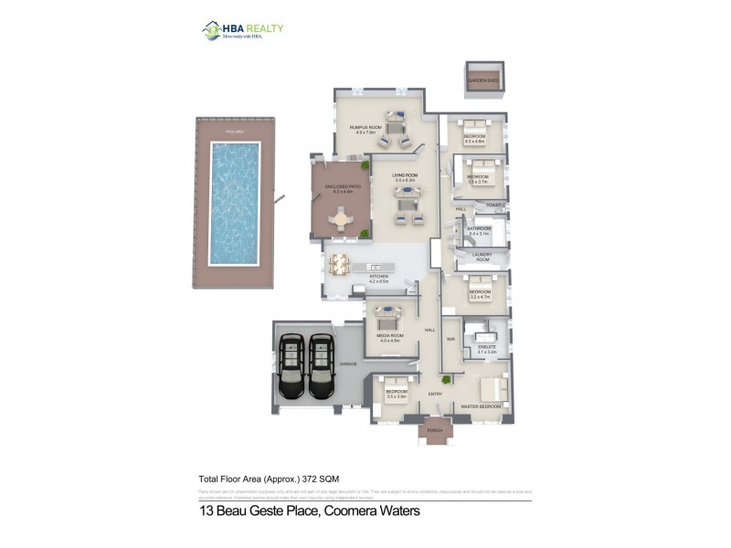 13 Beau Geste Place, Coomera Waters QLD 4209 Floorplan
