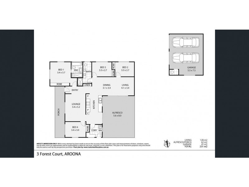 3 Forest Court, Aroona QLD 4551 Floorplan