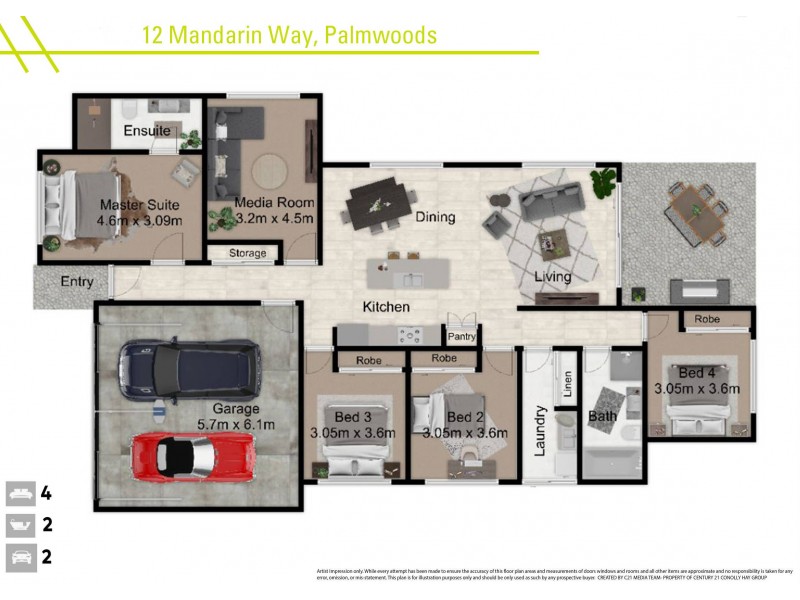 12 Mandarin Way, Palmwoods QLD 4555 Floorplan