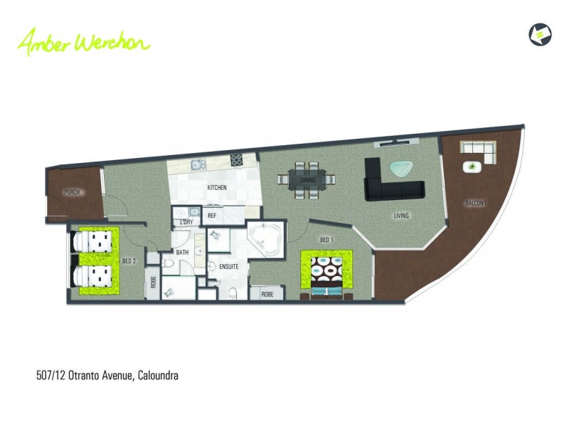 507/12 Otranto Avenue, Caloundra QLD 4551 Floorplan