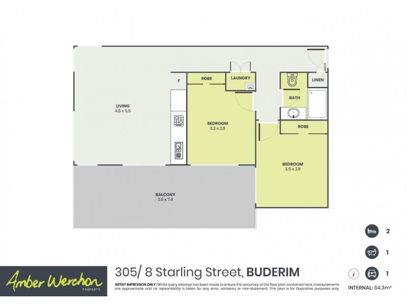 305/8 Starling Street, Buderim QLD 4556 Floorplan