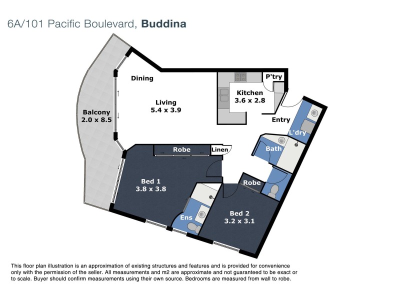 6A/101 Pacific Boulevard, Buddina QLD 4575 Floorplan
