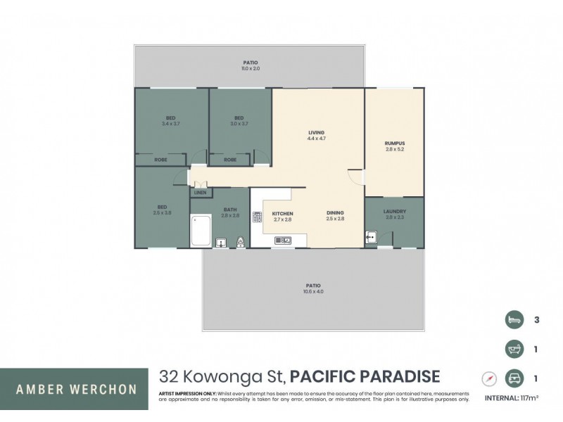 32 Kowonga Street, Pacific Paradise QLD 4564 Floorplan