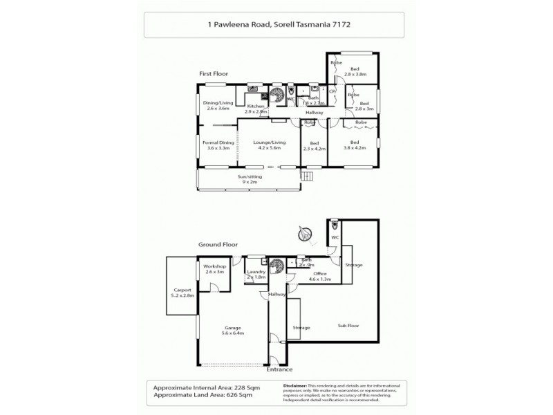 1 Pawleena Road, Sorell TAS 7172 Floorplan