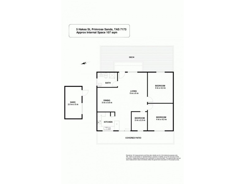 5 Hakea Street, Primrose Sands TAS 7173 Floorplan