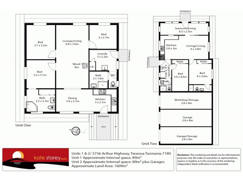 U1 & 2/5756 Arthur Highway, Taranna TAS 7180 Floorplan