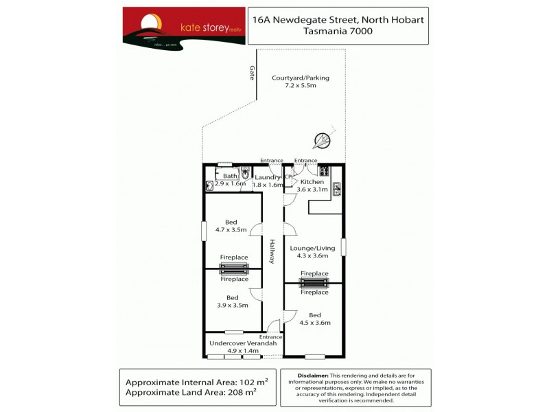 16A Newdegate Street, North Hobart TAS 7000 Floorplan