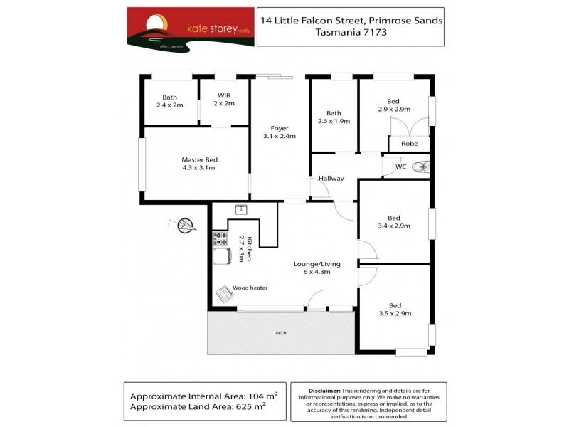 14 Little Falcon Street, Primrose Sands TAS 7173 Floorplan